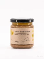 Pot artisanal de 250g d’Amlou aux amandes, préparé avec huile d’argan et miel pur.