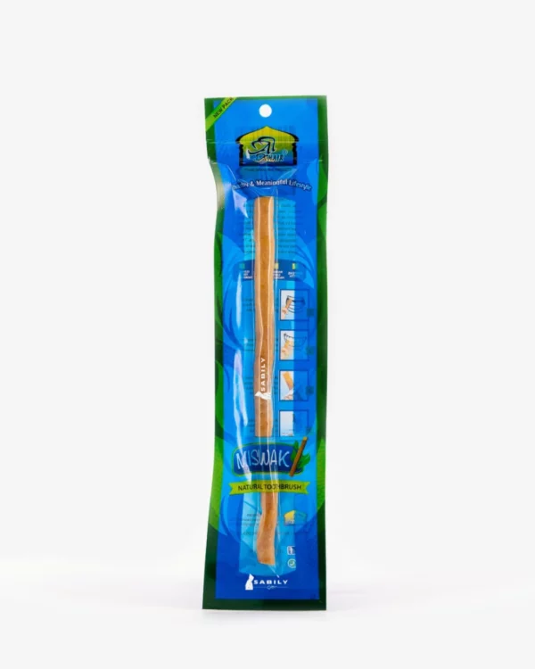 Miswak unique naturel dans son emballage bleu et vert